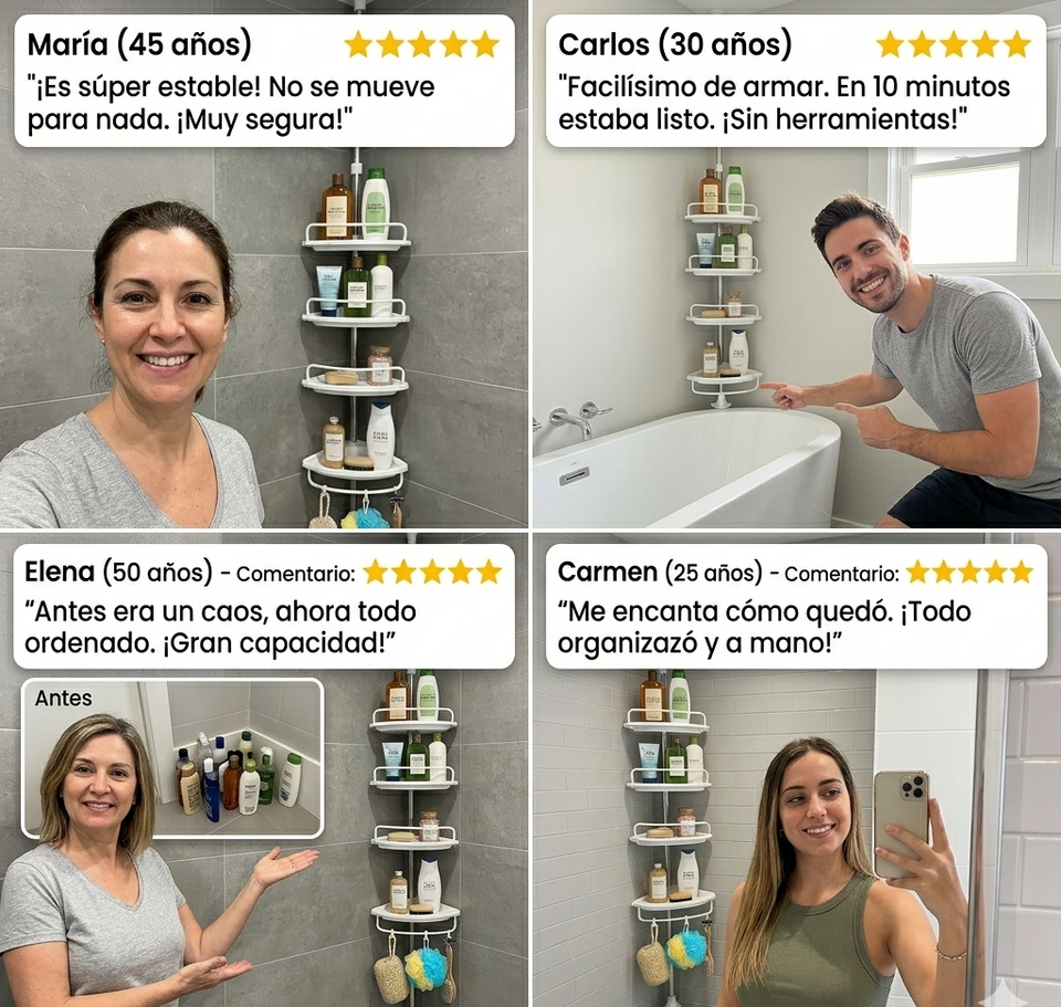 🚿 Esquinero Organizador de Baño: Maximiza tu Espacio con Elegancia 🚿
