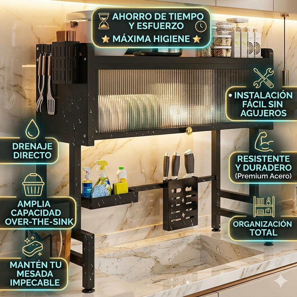 🍽️ Escurridor de Platos Premium con Tapa: La Revolución en tu Cocina 🍽️